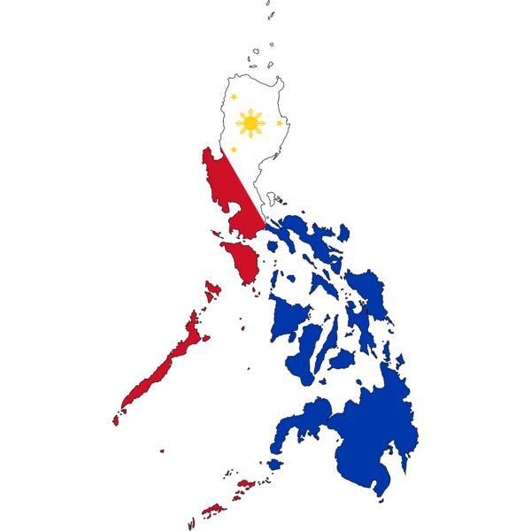 Philippines , Clipart , Solid Color , Red , Yellow , Blue and White , PNG , Philippine Flag , Flag and the Map of the Philippines , Digital Printing , Customizable , Personalized Gift - Philippines Thumbnail