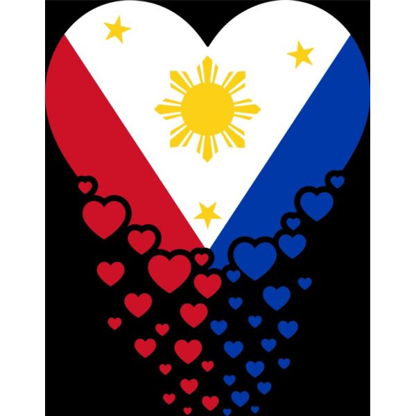Philippines , Clipart , Solid Color , Red , Yellow , Blue , Black and White , PNG , Philippine Flag , Country Flag of Philippines Heart Shape , Digital Printing , Customizable , Personalized Gift - Flag Country Philippines Hearts Falling Color Thumbnail