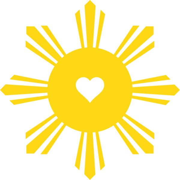 Philippines , Clipart , Solid Color , Changeable Color , Yellow , PNG , Philippine Flag , Philippine Sun with Heart Inside , Digital Printing , Customizable , Personalized Gift - philippines sun heart Thumbnail