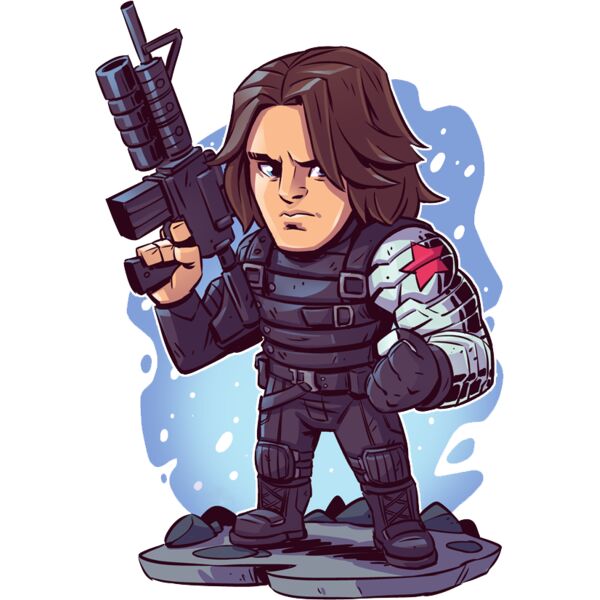 Marvel Cartoons , Template , Solid Color , Navy Blue , Red , Cream , Brown , White and Black , PNG , Marvel Character , Winter Soldier , Mens Design , Digital Printing , Customizable , Personalized Gift - Winter Thumbnail