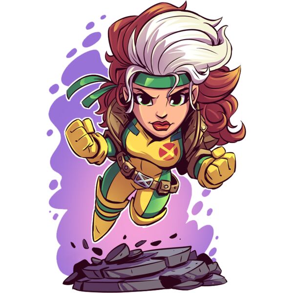 Marvel Cartoons , Template , Solid Color , Gray , Orange , Brown , Yellow , Green , White and Black , PNG , Marvel Character , The Mutant Woman , Rogue , Digital Printing , Customizable , Personalized Gift - Rogue. Thumbnail