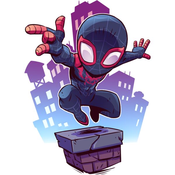Marvel Cartoons , Template , Solid Color , Gray , Purple , Brown , Red , White and Black , PNG , Marvel Character , Black Spiderman , Miles Morales , Digital Printing , Customizable , Personalized Gift - Miles Morales Thumbnail