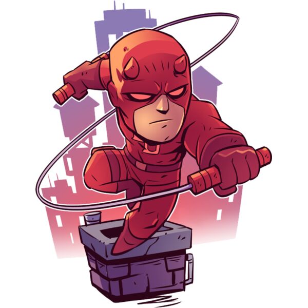 Marvel Cartoons , Clipart, Solid Color , Orange , Red , Cream , Gray , Purple , White and Black , PNG , Marvel Character , The Man Without Fear , Daredevil  , Digital Printing , Customizable , Personalized Gift - DareDevil Thumbnail