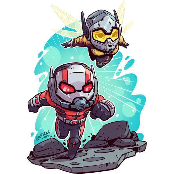 Marvel Cartoons , Clipart, Solid Color , Yellow , Cyan , Red , Cream , Gray , Blue , White and Black , PNG , Marvel Character , The Wonderful Wasp , The Astonishing Ant-Man , Digital Printing , Customizable , Personalized Gift - Antman Wasp Thumbnail