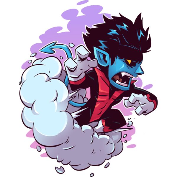 Marvel Cartoons , Clipart, Solid Color , Yellow , Purple , Cyan , Red , Gray , Blue , White and Black , PNG , Marvel Character , The Amazing Nightcrawler , Digital Printing , Customizable , Personalized Gift - Nightcrawler Thumbnail