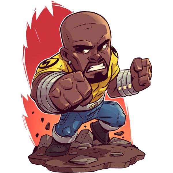 Marvel Cartoons , Clipart, Solid Color , Peach , Brown , Yellow , Blue , Gray , White and Black , PNG , Marvel Character , Luke Cage , Mr. Bulletproof Man , Digital Printing , Customizable , Personalized Gift - Cage Thumbnail