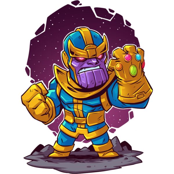 Marvel Cartoons , Clipart, Solid Color , Purple , Violet , Cyan , Green , Yellow , Red , Gray , White and Black , PNG , Marvel Character , The Mad Titan Thanos , Digital Printing , Customizable , Personalized Gift - Thanos3 Thumbnail