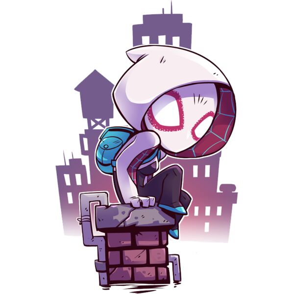 Marvel Cartoons , Clipart, Solid Color , Purple , Cyan , Red , Gray , White and Black , PNG , Marvel Character , Spider-Gwen , Ghost Spiderman , Digital Printing , Customizable , Personalized Gift - Spider Gwen Thumbnail
