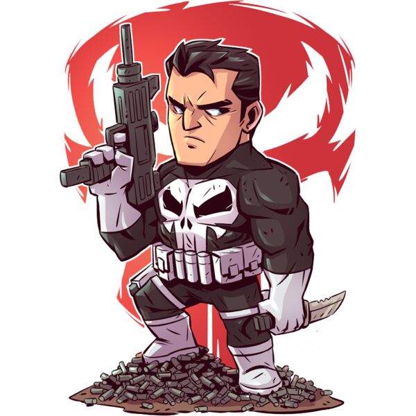 Marvel Cartoons , Clipart, Solid Color , Red , Cream , Gray , White and Black , PNG , Marvel Character , Franken Castle , Scourge of the Underworld , The Punisher , Digital Printing , Customizable , Personalized Gift - Punisher Thumbnail