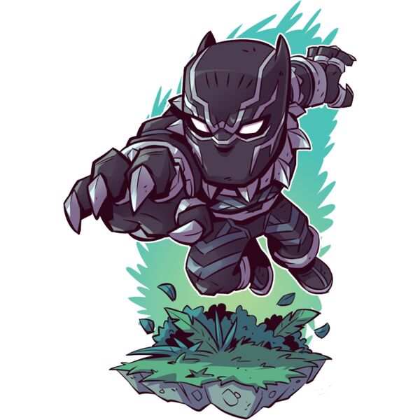 Marvel Cartoons , Clipart, Solid Color , Cyan , Green , Gray , White and Black , PNG , Marvel Character , King of Wakanda BlackPanther , Digital Printing , Customizable , Personalized Gift - Black Panther Thumbnail