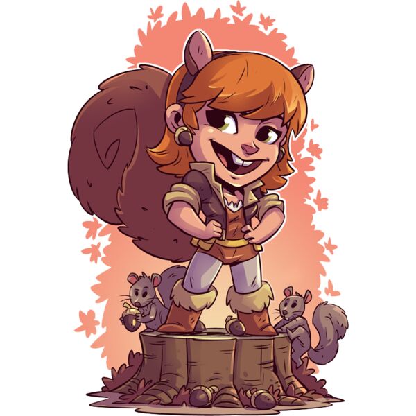 Marvel Cartoons , Clipart, Solid Color , Peach , Orange , Brown , Gray , White and Black , PNG , Marvel Character , The Unbeatable Squirrel Girl , Digital Printing , Customizable , Personalized Gift - Squirrel Girl Thumbnail