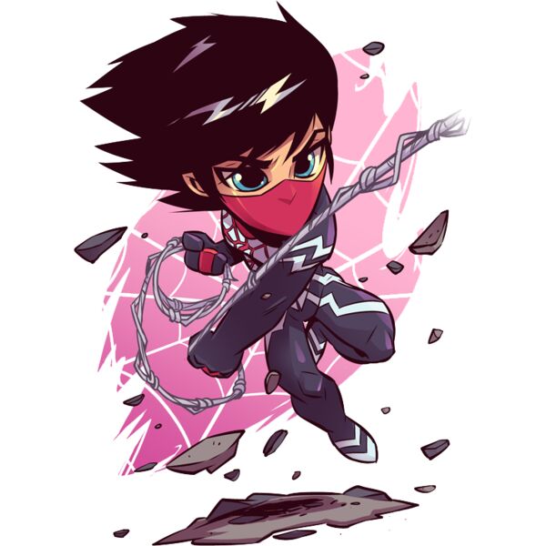 Marvel Cartoons , Clipart, Solid Color , Pink , Red , Cream , Gray , White and Black , PNG , Marvel Character , Silkworm , Spiderwoman , Digital Printing , Customizable , Personalized Gift - Silk Thumbnail