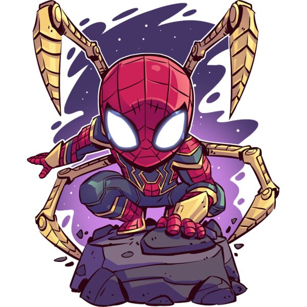Marvel Cartoons , Clipart, Solid Color , Purple , Red , Blue , Yellow , Gray , White and Black , PNG , Marvel Character , Iron Spiderman Armor , Digital Printing , Customizable , Personalized Gift - Iron Spider Thumbnail
