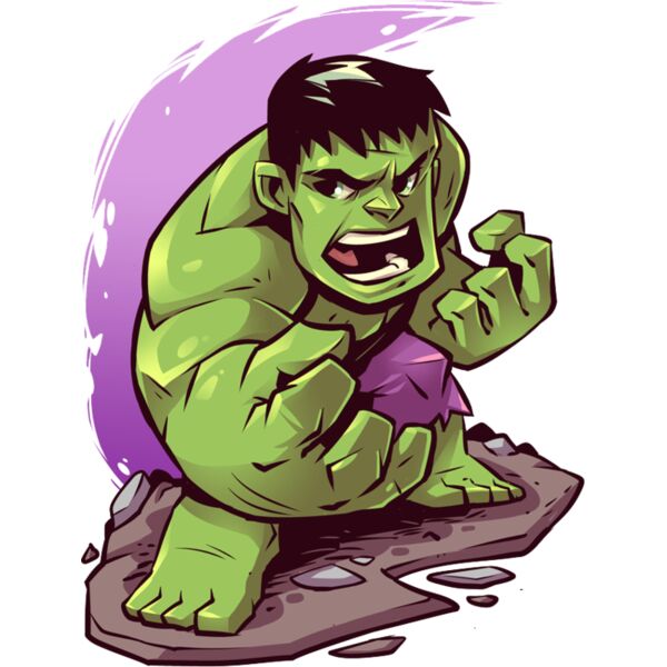 Marvel Cartoons , Clipart, Solid Color , Green , Violet , Purple , Gray , White and Black , PNG , Marvel Character , The Incredible Hulk , Digital Printing , Customizable , Personalized Gift - Hulk Thumbnail
