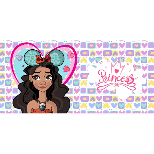 Mugs Designs , Template , Solid Color , Yellow , Brown , Pink , Cyan , Violet , Black and White , PNG , Princess , Disney Princess Moana , Kids Design , Digital Printing , Customizable , Personalized Gift - 6 Thumbnail