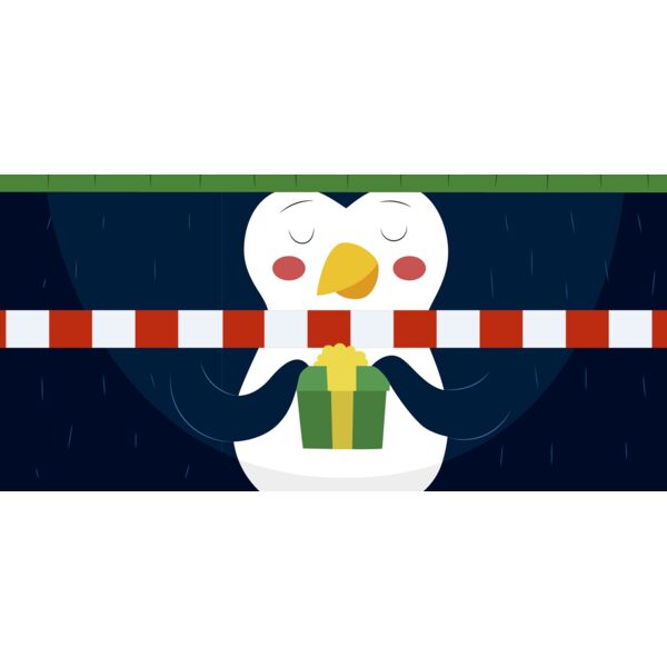 Mugs Designs , Clipart , Solid Color , Green , Yellow , Red , Navy Blue , Black and White , PNG , Christmas , Little Penguin Present , Digital Printing , Customizable , Personalized Gift - DESIGN 6 Thumbnail