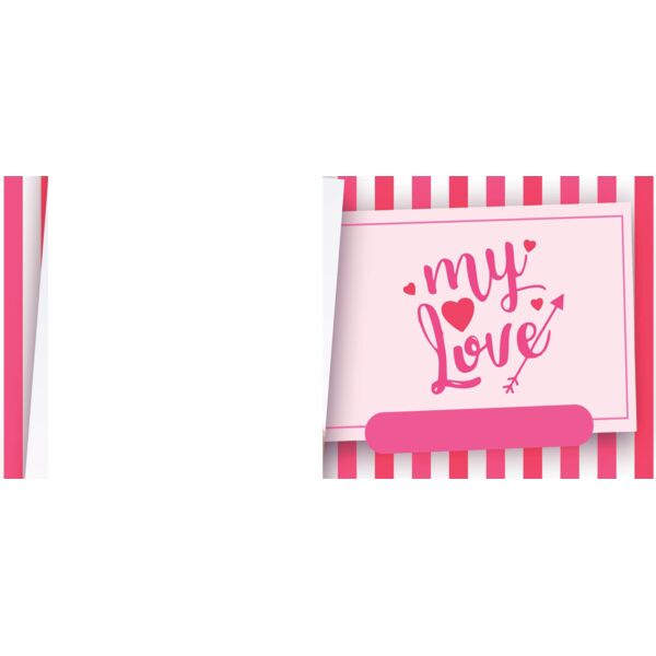 Mugs Designs , Template , Solid Color , Pink , Red , Black and White , PNG , Couple Design , My Love Wallpaper , Folded Frame Design , Digital Printing , Customizable , Personalized Gift - VALENTINES MUG 17 Thumbnail