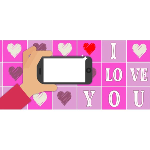 Mugs Designs , Template , Solid Color , Brown , Pink , Red , Black and White , PNG , Couple Design , I Love You Selfie , Cellphone Frame , Ladies Design , Digital Printing , Customizable , Personalized Gift - VALENTINES MUG 15 Thumbnail