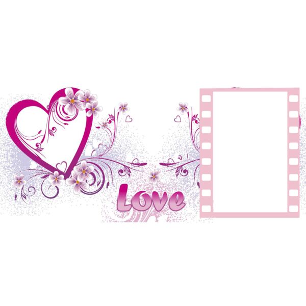 Mugs Designs , Template , Solid Color , Pink , Violet , Black and White , PNG , Couple Design , Spiral Floral Heart Design , Love Frame , Digital Printing , Customizable , Personalized Gift - VALENTINES MUG 6 Thumbnail