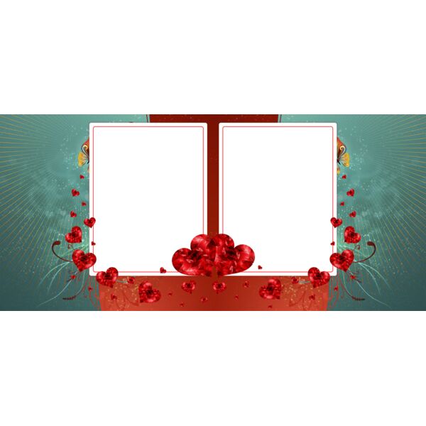 Mugs Designs , Template , Solid Color , Red , Orange , Teal Blue , Black and White , PNG , Couple Design , Heart Surrounding Frame , Digital Printing , Customizable , Personalized Gift - VALENTINES MUG 2 Thumbnail