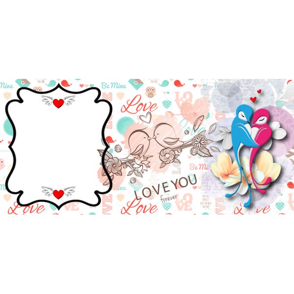 Mugs Designs , Template , Solid Color , Red , Cyan , Pink , Black and White , PNG , Couple Design , Couple Love Birds Hugging , Floral Heart Frame Design , Sticker Frame , Digital Printing , Customizable , Personalized Gift - VALENTINES MUG 8 Thumbnail