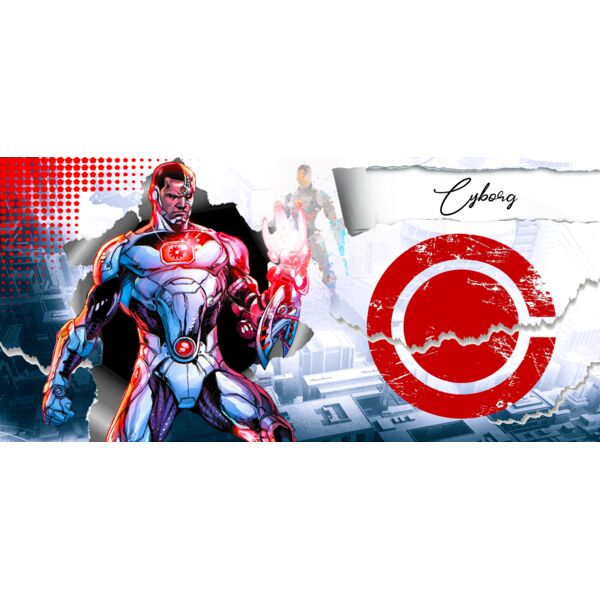 Mugs Designs , Template , Solid Color , Red , Gray , Black and White , PNG , DC , Victor Stone , Mechanicman , Mens Design , Digital Printing , Customizable , Personalized Gift - 5 Cyborg Thumbnail