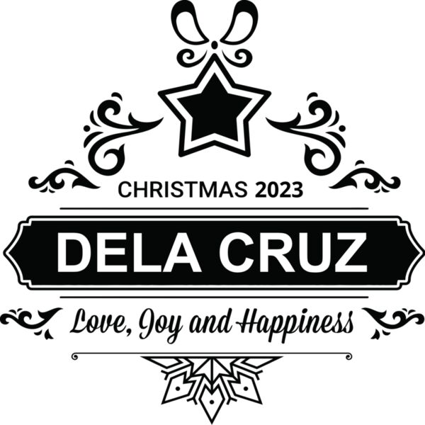 Christmas Designs , Family Designs , Template , Changeable Color Black and White , Vector Design , Christmas Family Reunion Shirt Designs , Star Banner Design , Love,Joy and Happiness Statement , Changeable Name , Changeable Year - CHF-03 Thumbnail
