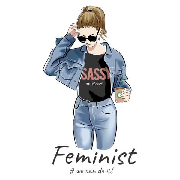 Feminist Fashion Design, Girl Design, You can do it!, Female Shirt Design, FEMME4 Thumbnail