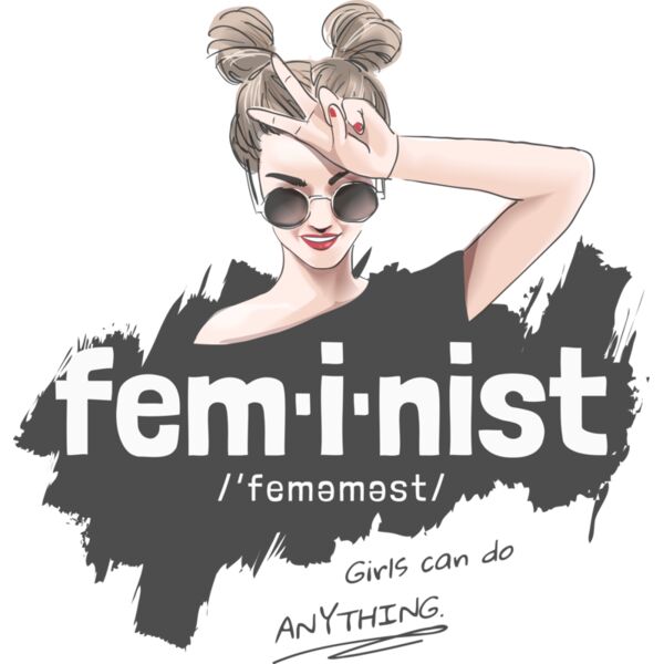 Fem-i-nist, Girls can do anything, Girl Design, Female Shirt Design, FEMME11 Thumbnail