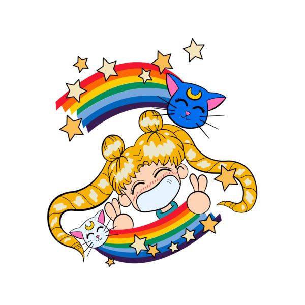 Sailor Moon, Grinning Kotono and Luna Clipart, Sailor Moon Art - SRM 5 Thumbnail