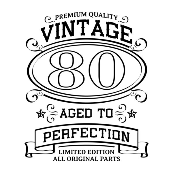 Birthday, Vintage 80, Adult Birthday Statements - BSS 24 Thumbnail
