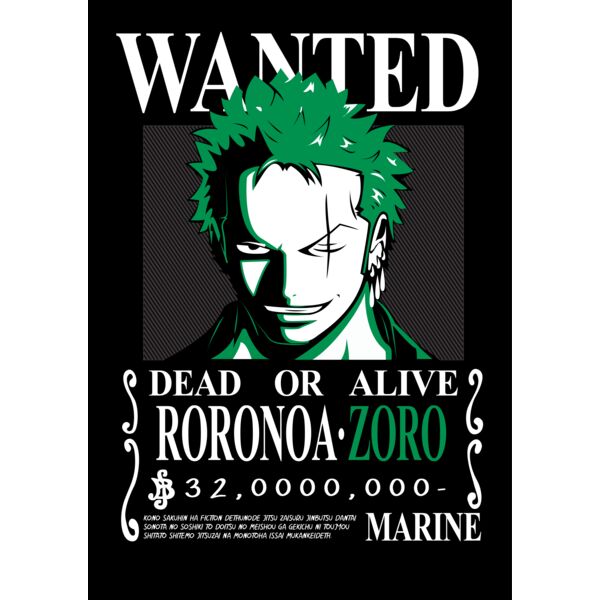 One Piece, Zoro Wanted Poster, Random Anime 36 - RAN 12 Thumbnail