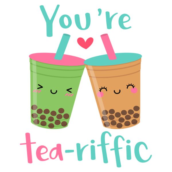 Cute, You're Tea-riffic, Cute Quotes Kids Shirt Thumbnail