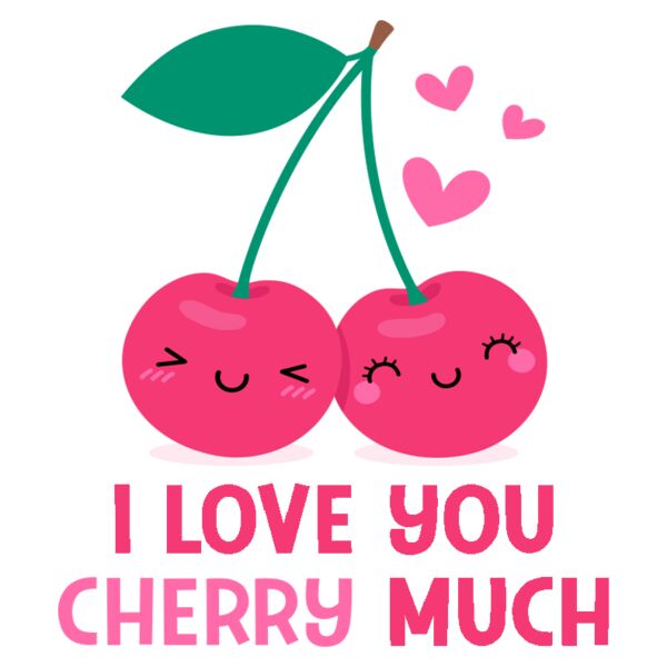 Cute, I Love You Cherry Much, Cute Quotes Kids Shirt Thumbnail