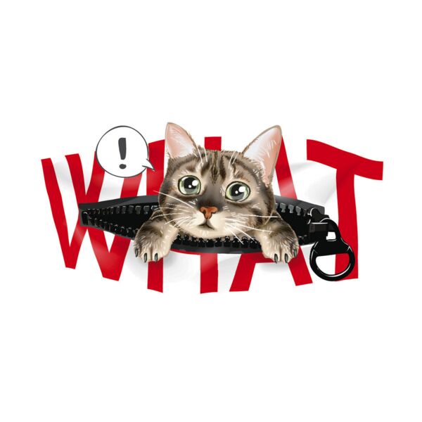 Cat, WHAT Statement, Cute Cat Design Shirt - CCD 5 Thumbnail