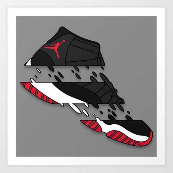 Shoes, Bred Clipart, Sneakers Thumbnail