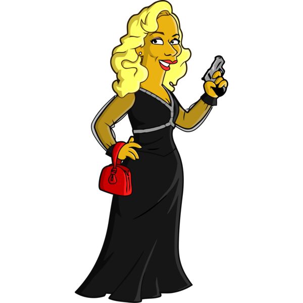 Simpson, Woman in Black Dress Clipart, All Movies Simpsons Thumbnail