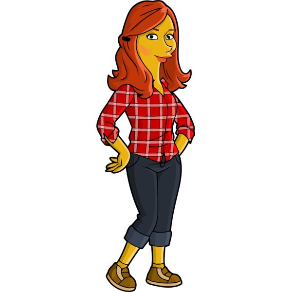 Simpson, Woman in Red Checkered Shirt Clipart, All Movies Simpsons Thumbnail
