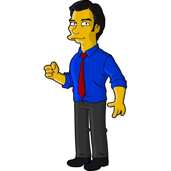 Simpson, Man Wearing Blue Polo with Red Tie Clipart, All Movies Simpsons Thumbnail