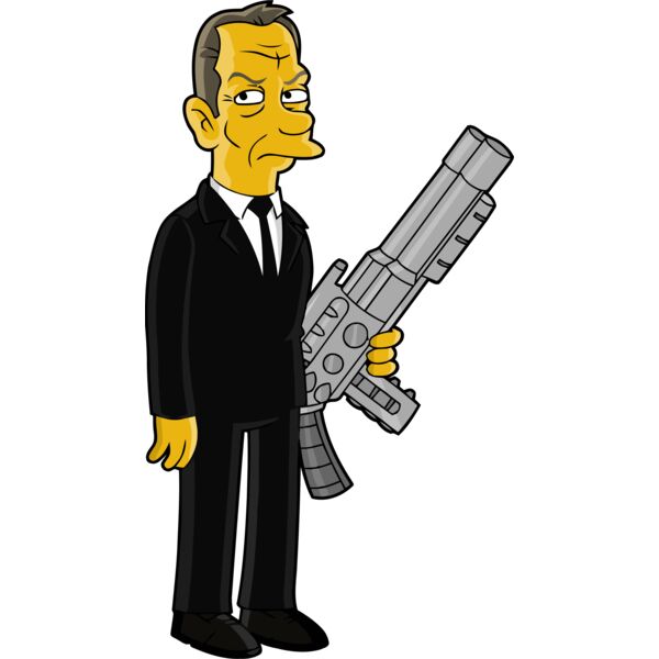 Simpson, Men in Black with Large Gun Clipart, All Movies Simpsons Thumbnail