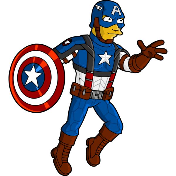 Simpson, Captain America Clipart, All Movies Simpsons Thumbnail