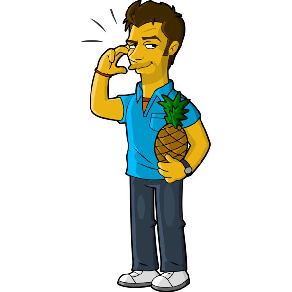 Simpson, Man Holding Pineapple Clipart, All Movies Simpsons Thumbnail