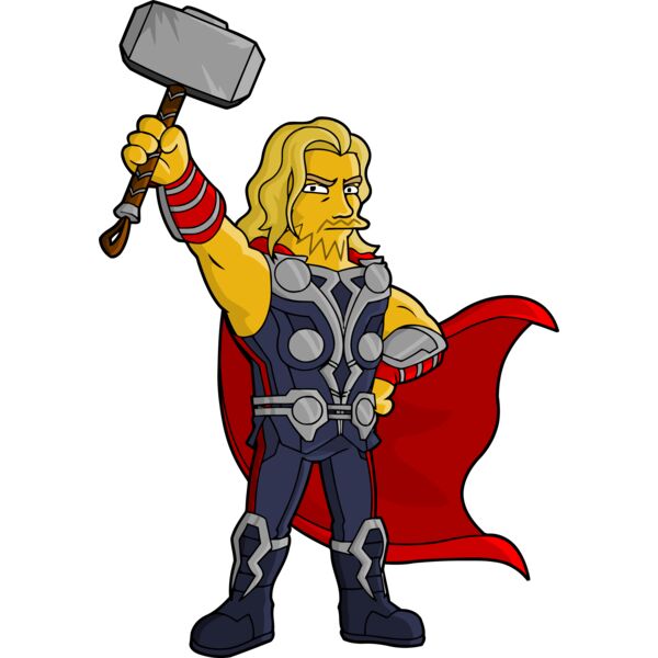 Simpson, Thor Raising His Hammer Clipart, All Movies Simpsons Thumbnail