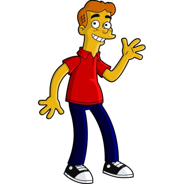 Simpson, Boy Waving In Red Shirt Clipart, All Movies Simpsons Thumbnail