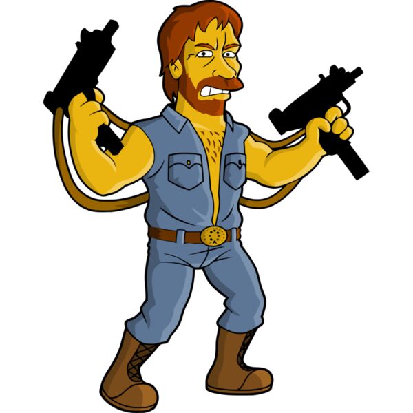 Simpson, Angry Man Holding Two Guns Clipart, All Movies Simpsons Thumbnail