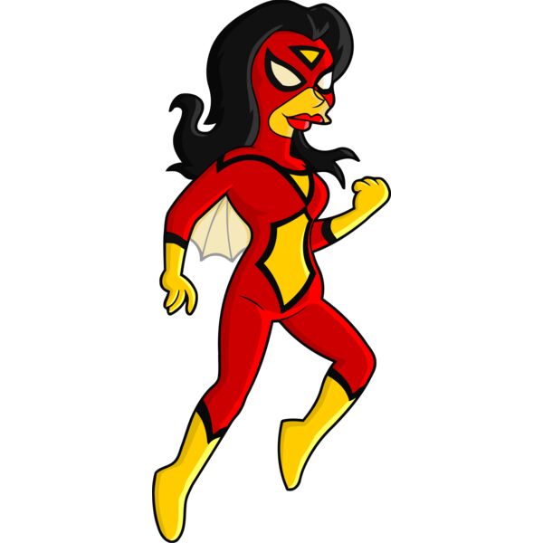 Simpson, Woman with Super Power Wearing Red And Yellow Suit Clipart, All Movies Simpsons Thumbnail
