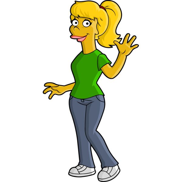 Simpson, Blonde Woman Waving Clipart, All Movies Simpsons Thumbnail