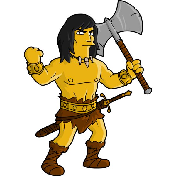 Simpson, Man with Axe and Sword Clipart, All Movies Simpsons Thumbnail
