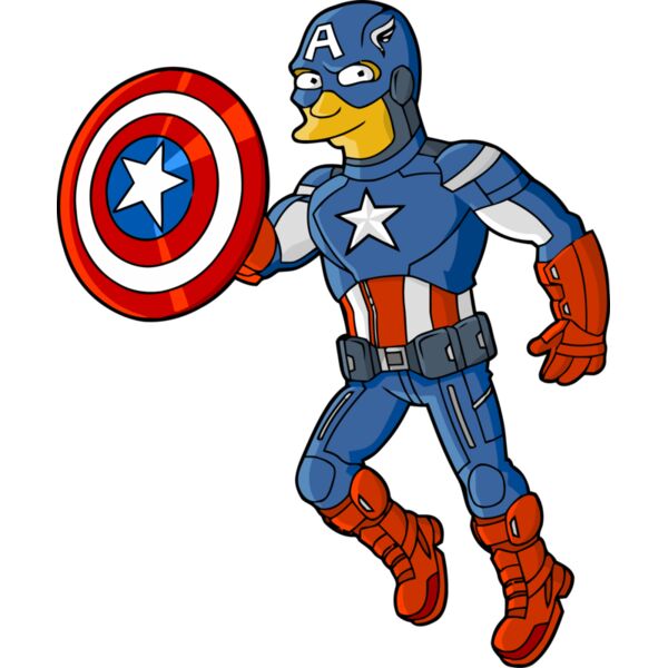 Simpson, Captain America with Holding His Shield Clipart, All Movies Simpsons Thumbnail