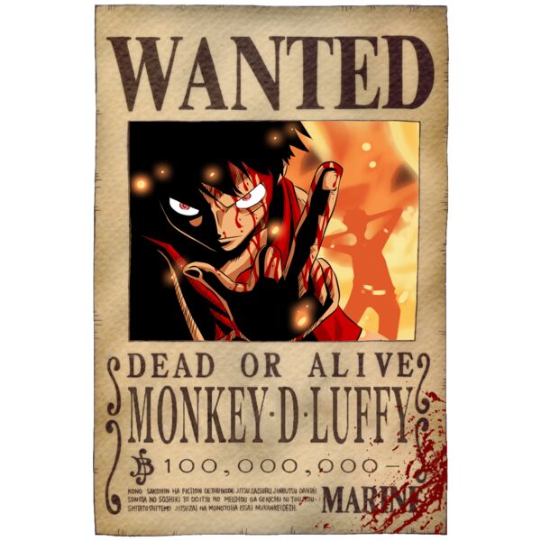 One Piece, Luffy Wanted Poster Clipart, HD One Piece Thumbnail